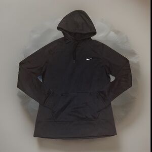 Nike Charcoal Pullover With Iconic Swoosh THERMA-FIT Pullover Hoodie Regular Fit